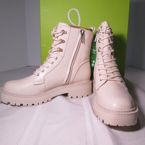 Sam Edelman Lue Leather Combat Boots Ivory Sz 9M NIB - Picture 8 of 12